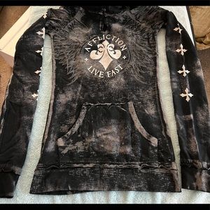 Affliction long sleeve cotton hoodie